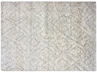 Berber rug, rectangular, light beige with a subtle diamond pattern in gray