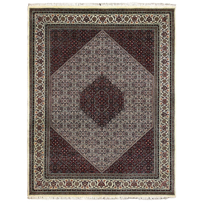 Bidjar carpet: Front view of the square with medallion and surrounding ornamental border