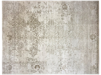 Designer rug 318×219 cm with a beige floral vintage look and patterned edges