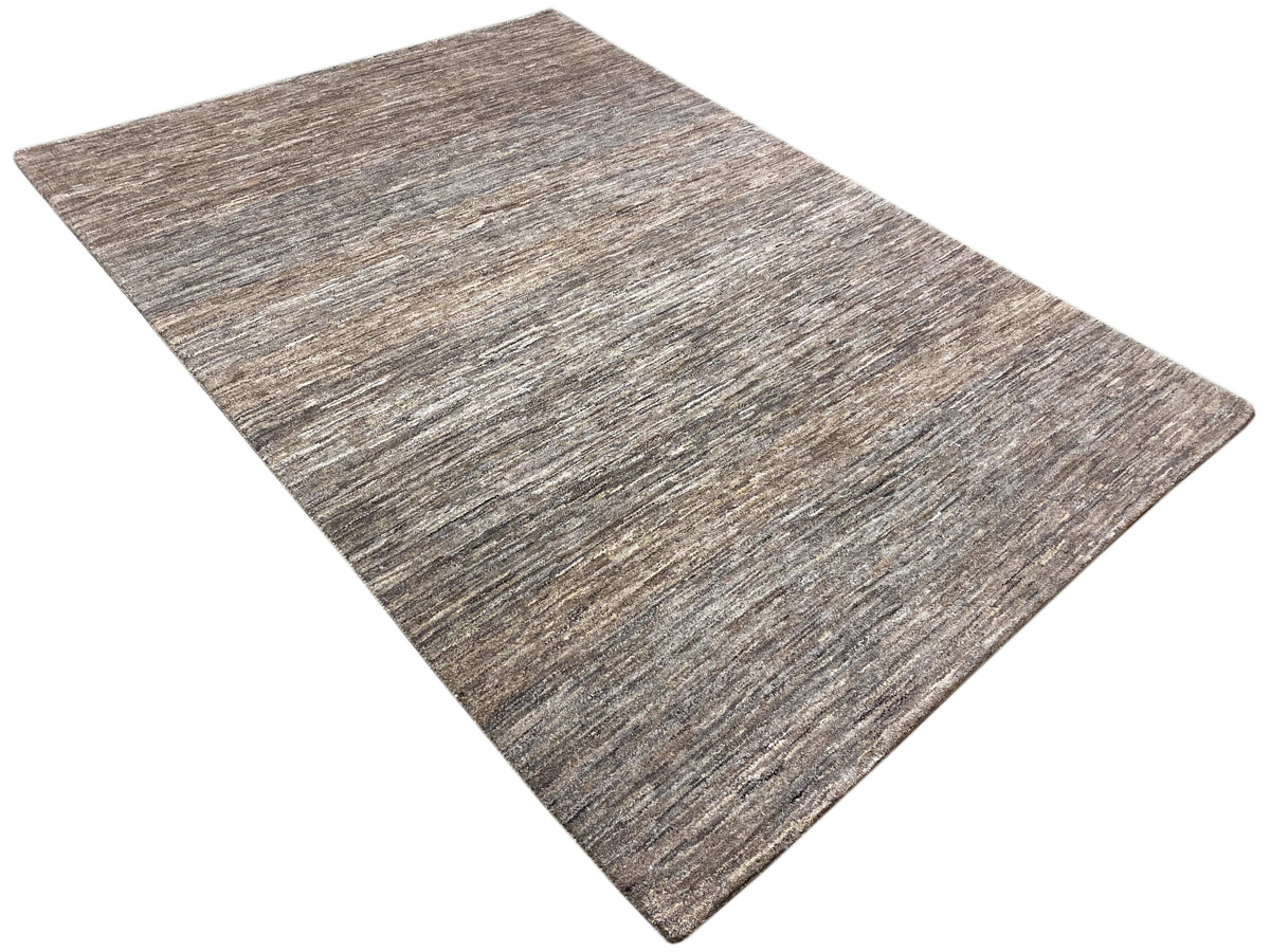 Rug 243x168 in gray-brown with a diagonal, mottled line pattern.