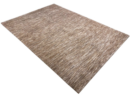 Gabbeh rug, mottled brown and beige, short pile, rectangular