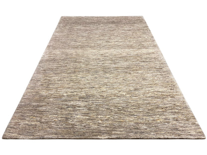 Gabbeh rug 290x194, trapezoidal/triangular view, beige-gray mélange look, short pile