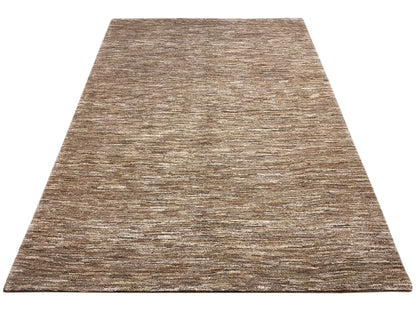Brown-beige mottled Gabbeh rug, short pile with a fine textured surface