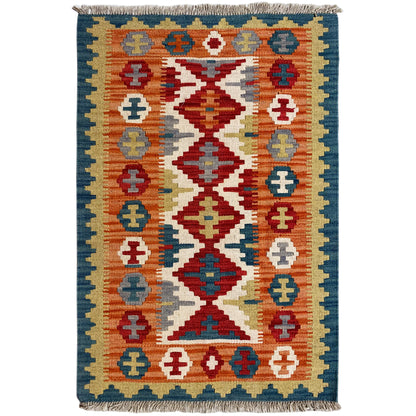 Qashqai rug, rectangular with a centered diamond motif and multicolored borders
