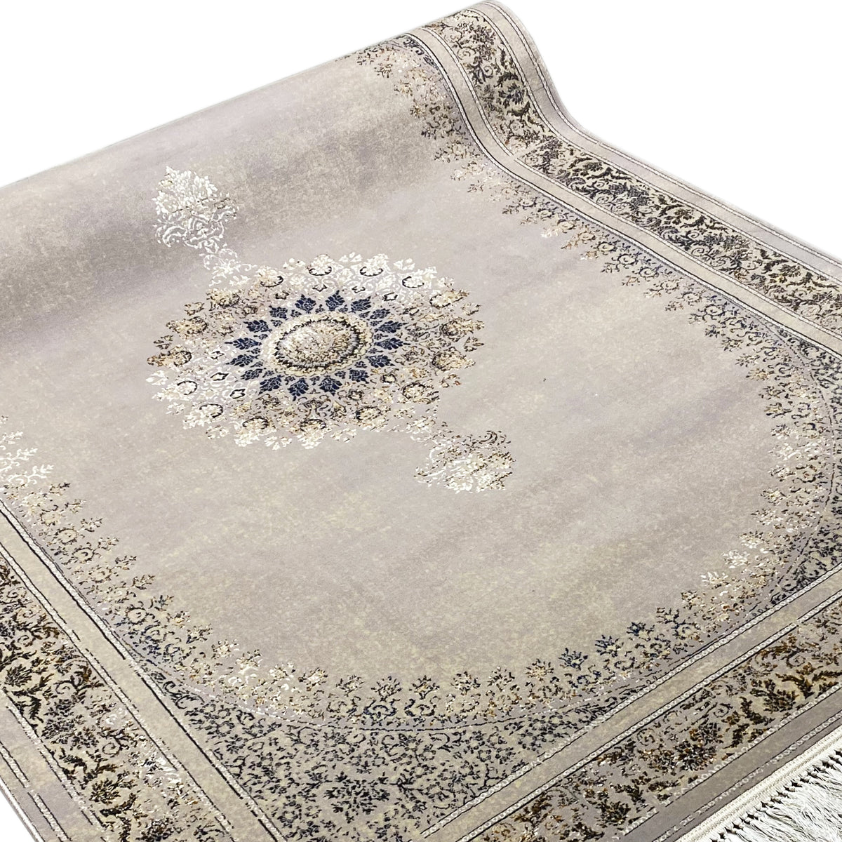 Wiesner rug 160x230 cm Detail: beige surface with blue medallion, vintage ornaments