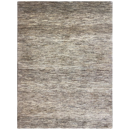 Gabbeh rug front view, horizontal, gray-beige mélange look
