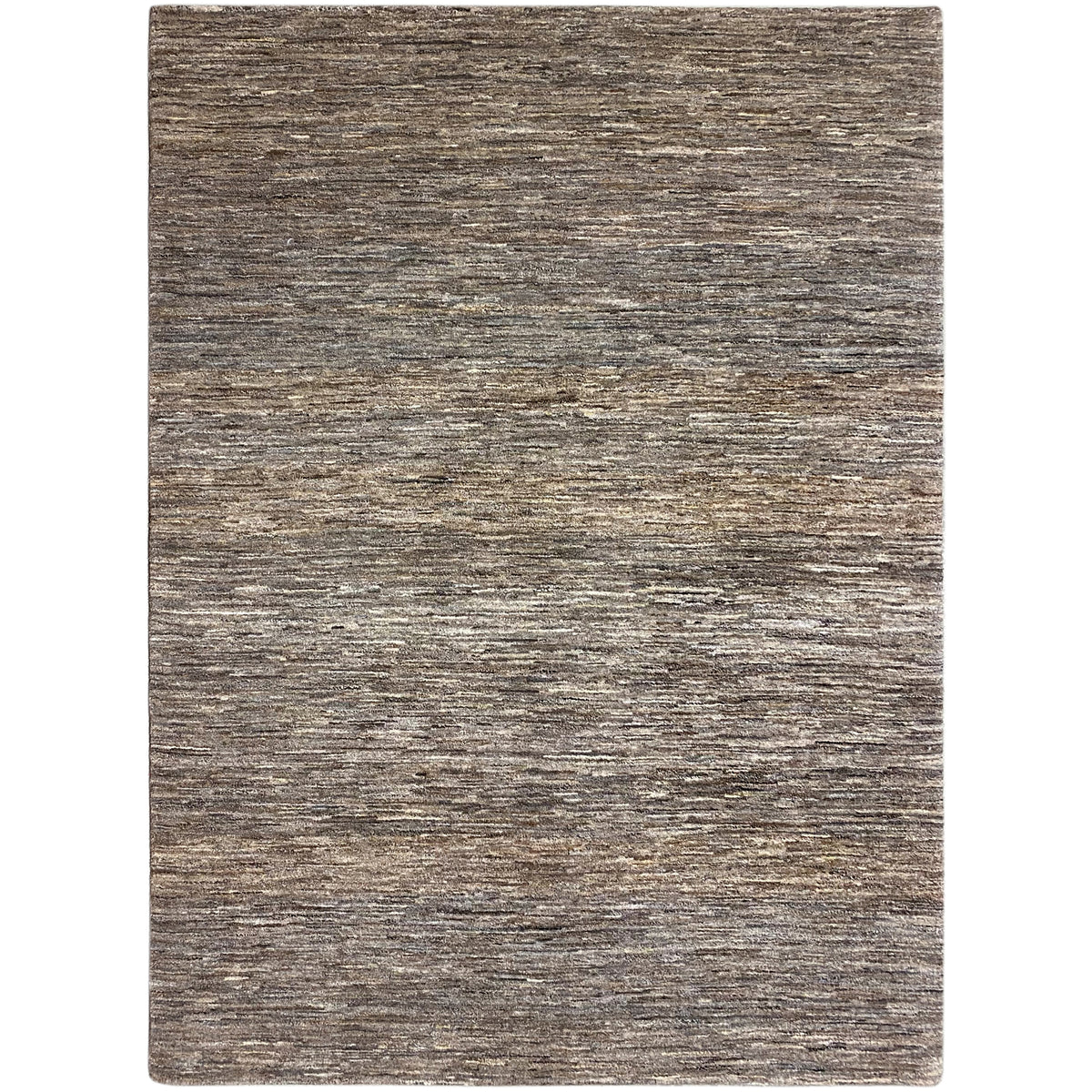 Rug 243x168 in gray-brown with a horizontally striped, mottled pattern.