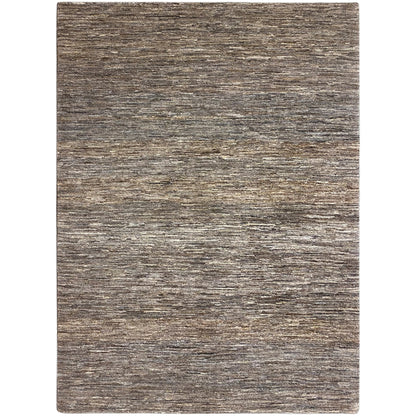Rug 243x168 in gray-brown with a horizontally striped, mottled pattern.