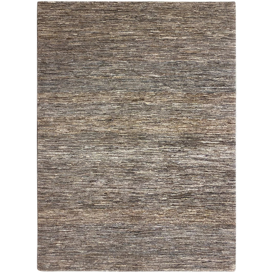 Rug 243x168 in gray-brown with a horizontally striped, mottled pattern.