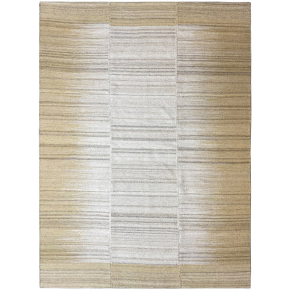 Kelim-Teppich 170x240 cm mit Blockmuster in Beige und Creme