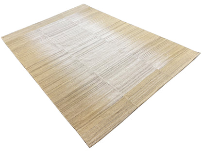 Kelim-Teppich 170x240 cm, beige-weißes Patchwork mit flachem Flor