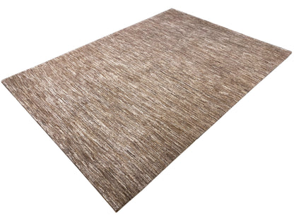 Rectangular Gabbeh rug, mottled brown and beige, short pile