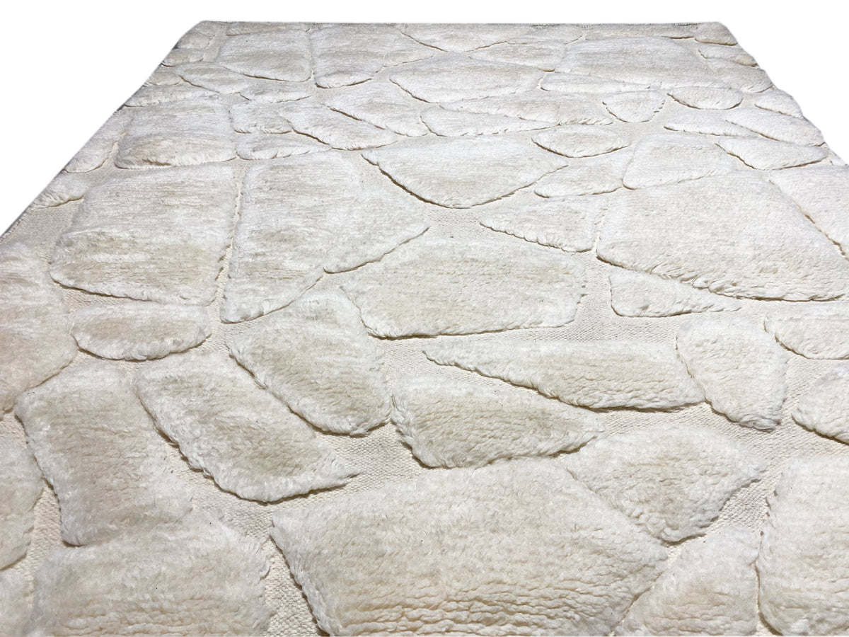 Berber rug 239x170 cm, light beige, close-up of the beige relief pattern