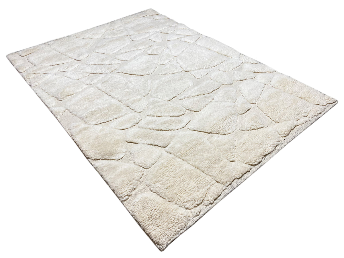 Berber rug 239x170 cm, light beige, lying diagonally with an evenly textured surface