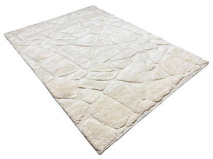 Berber rug 239x170 cm, light beige, lying diagonally with an evenly textured surface