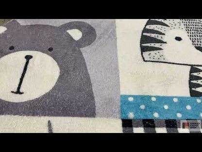 Round children's animal rug, 100 cm