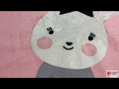 Round children's rug, rabbit, 100 cm