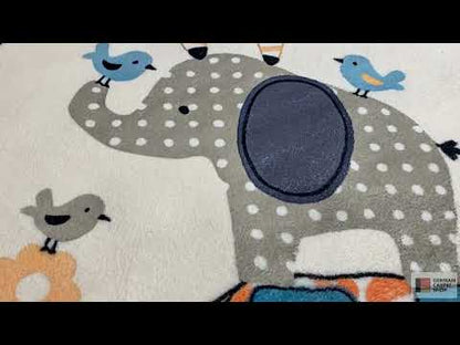 Round children's animal rug, 160 cm