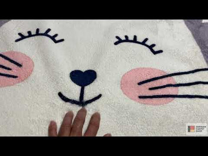 Round children's rug, cat, 160 cm