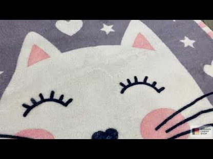 Round children's cat rug, 100 cm