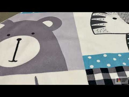 Round children's animal rug, 120 cm