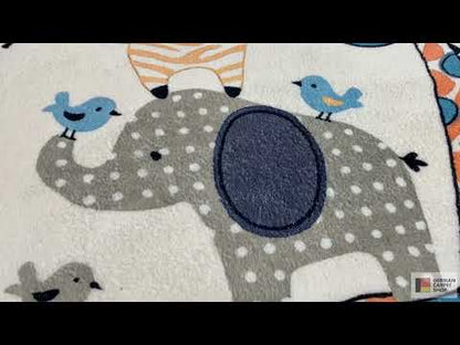 Round children's animal rug, 100 cm