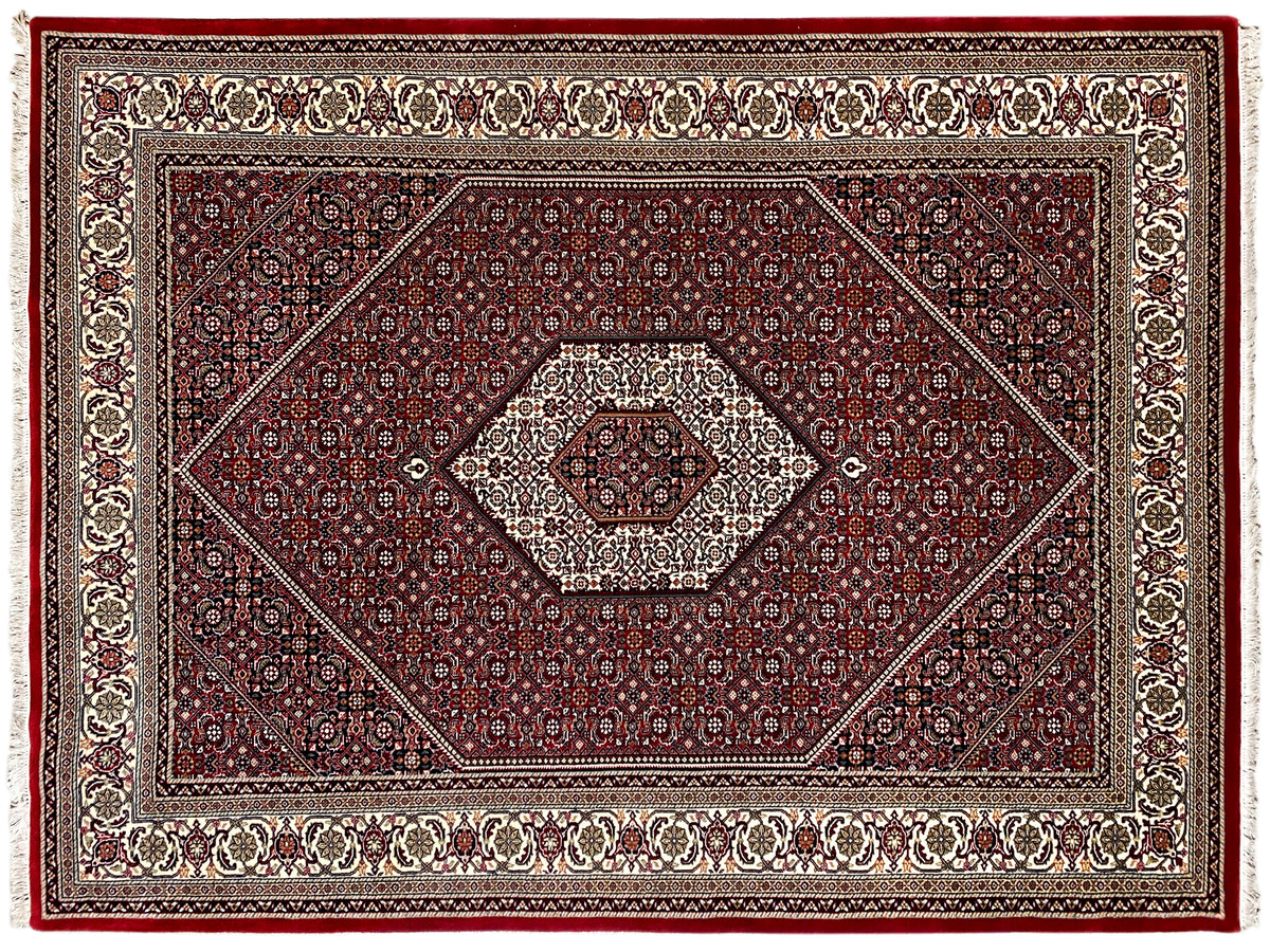 Rug 244x170 cm, laid flat: red field with an octagonal medallion