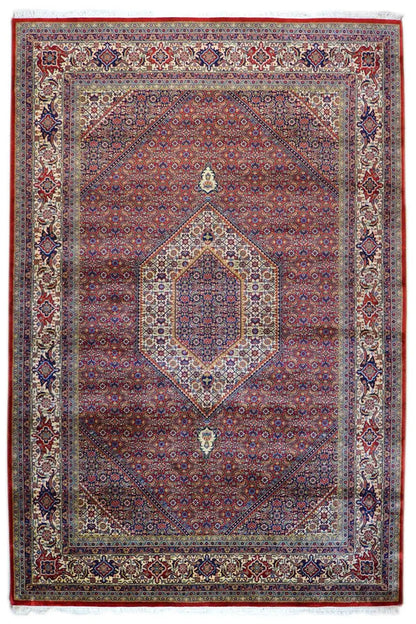 Bidjar rug 303x200 cm with central medallion and multicolored border pattern