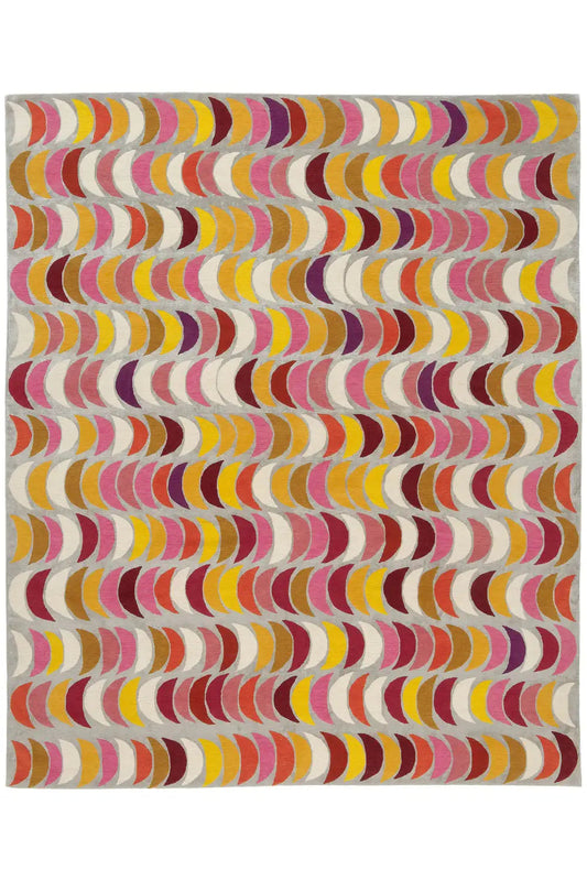 Still Lovers textile piece 250x300 cm with a wavy line pattern in bright colors