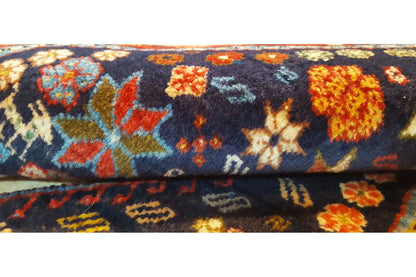 Rug edge with fringe and multicolored ornamental pattern