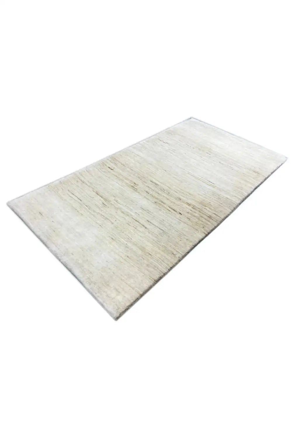 Gabbeh rug, light beige, irregular striped pattern, spread diagonally