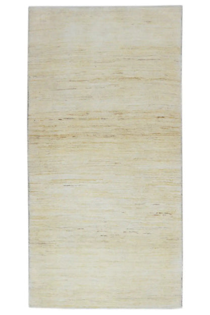 Gabbeh rug, light beige, mottled texture, rectangular, 145x73 cm