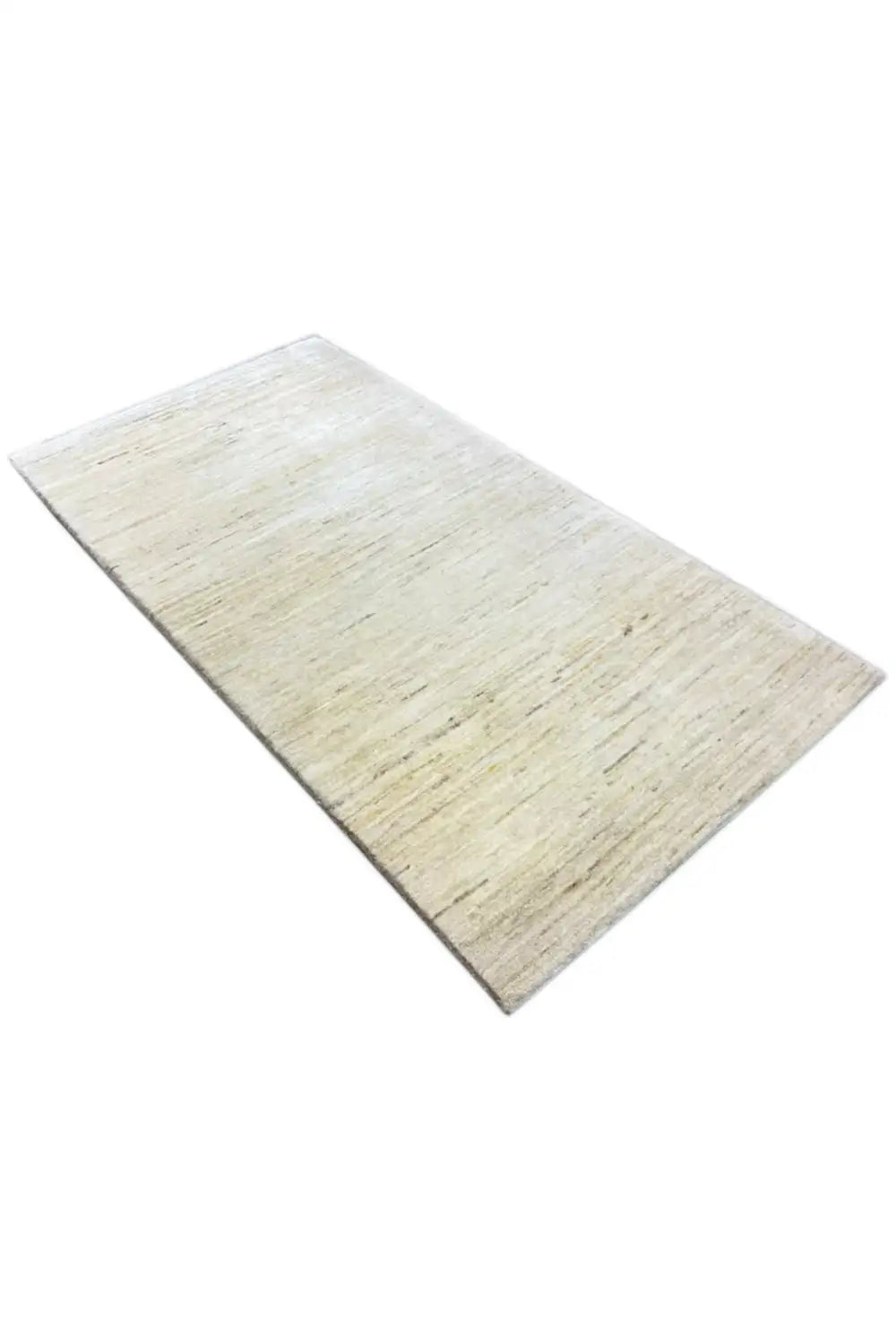 Gabbeh rug 141x75 cm, light beige pile with a fine, irregular grain pattern
