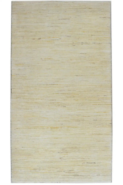 Gabbeh rug 141x75 cm, beige pile with a fine mottled pattern