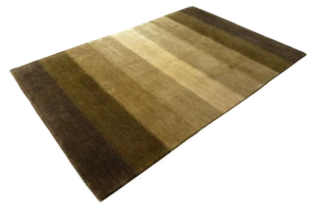 Gabbeh rug 183x120 cm with a striped pattern in brown and ochre tones