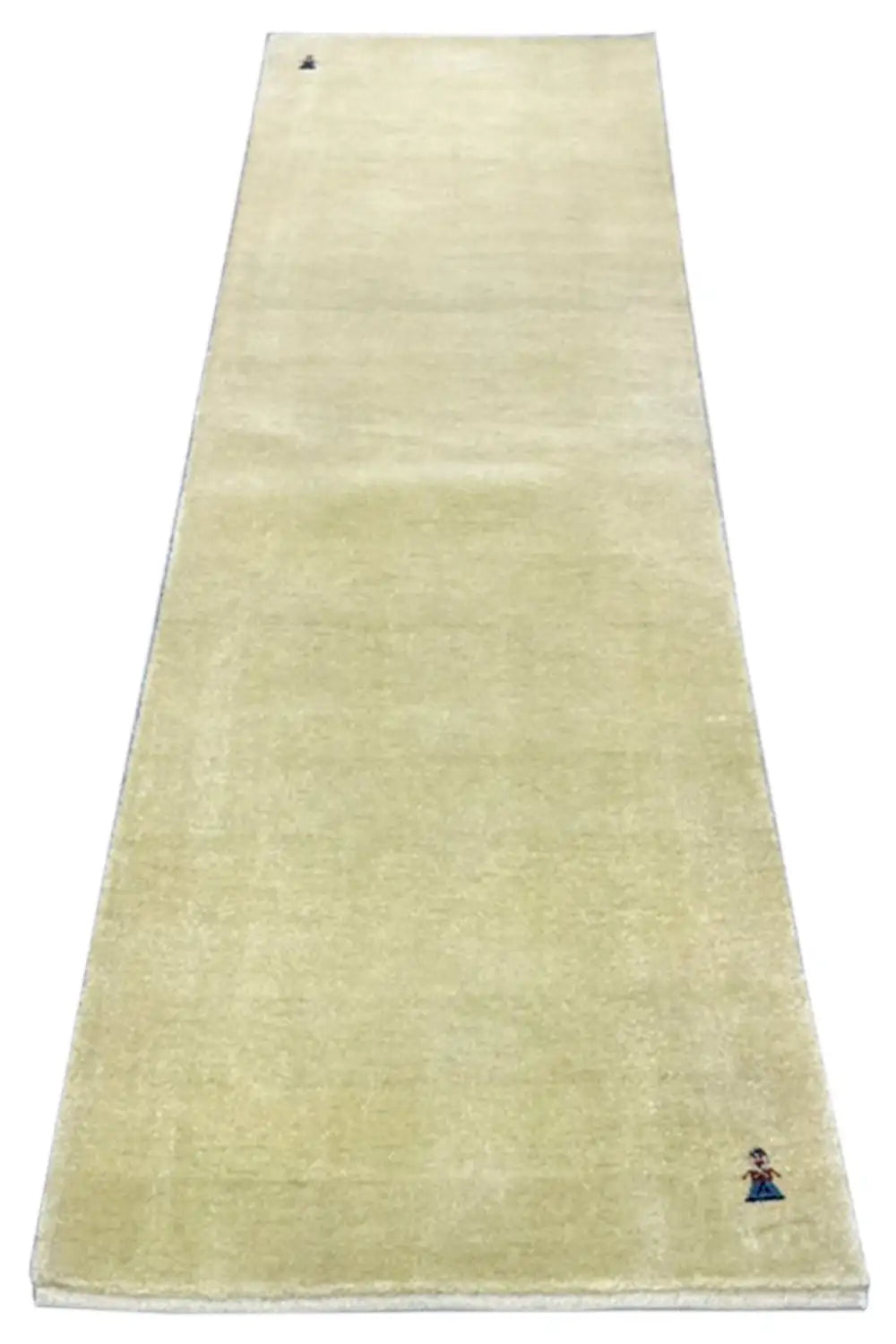 Gabbeh runner 230x75 cm, light beige, simple deep pile
