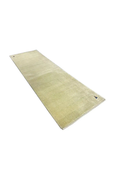 Gabbeh runner 230x75 cm, light beige, simple pile, narrow hemmed edge