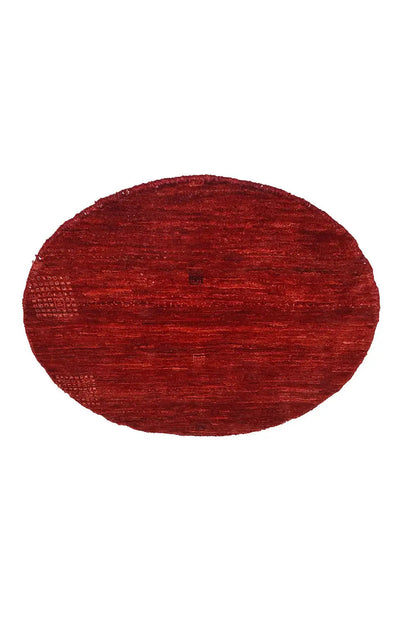 Gabbeh textile in dark red with a horizontal weave structure