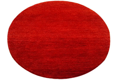Round Gabbeh rug (93x93 cm), red, fine texture with an even surface