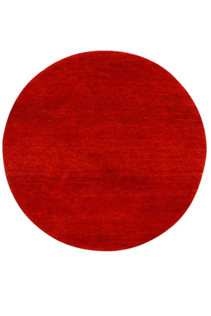 Round Gabbeh rug (93x93 cm) in red, simple circular design