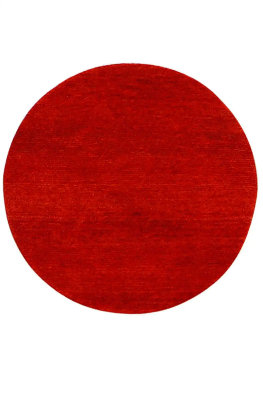 Round Gabbeh rug (93x93 cm) in red, simple circular design
