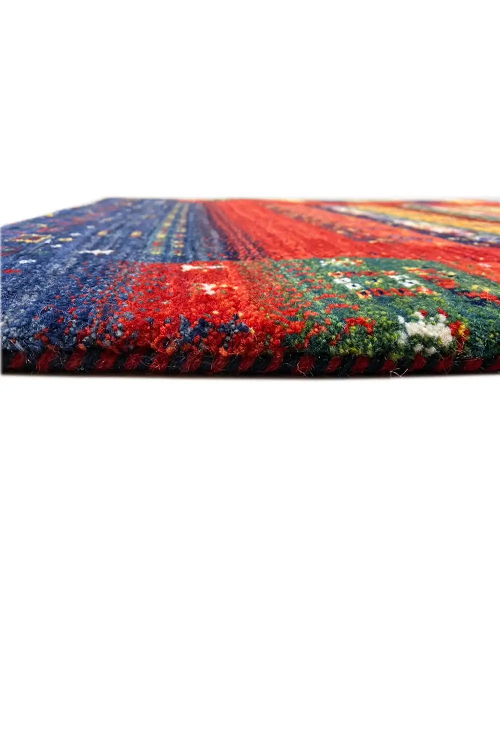 Gabbeh rug 122x79 cm with visible pile texture and multicolored patterned area