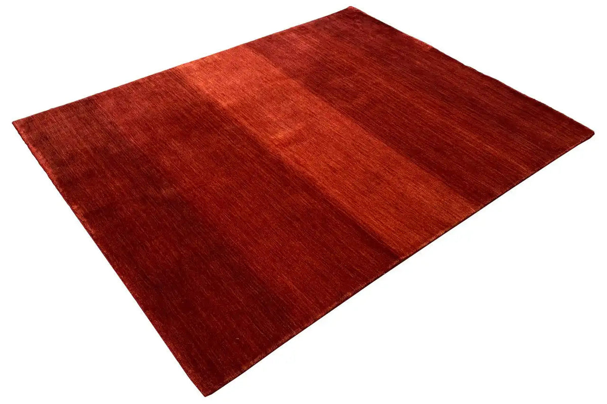 Gabbeh rug in dark red, rectangular, flat-woven surface
