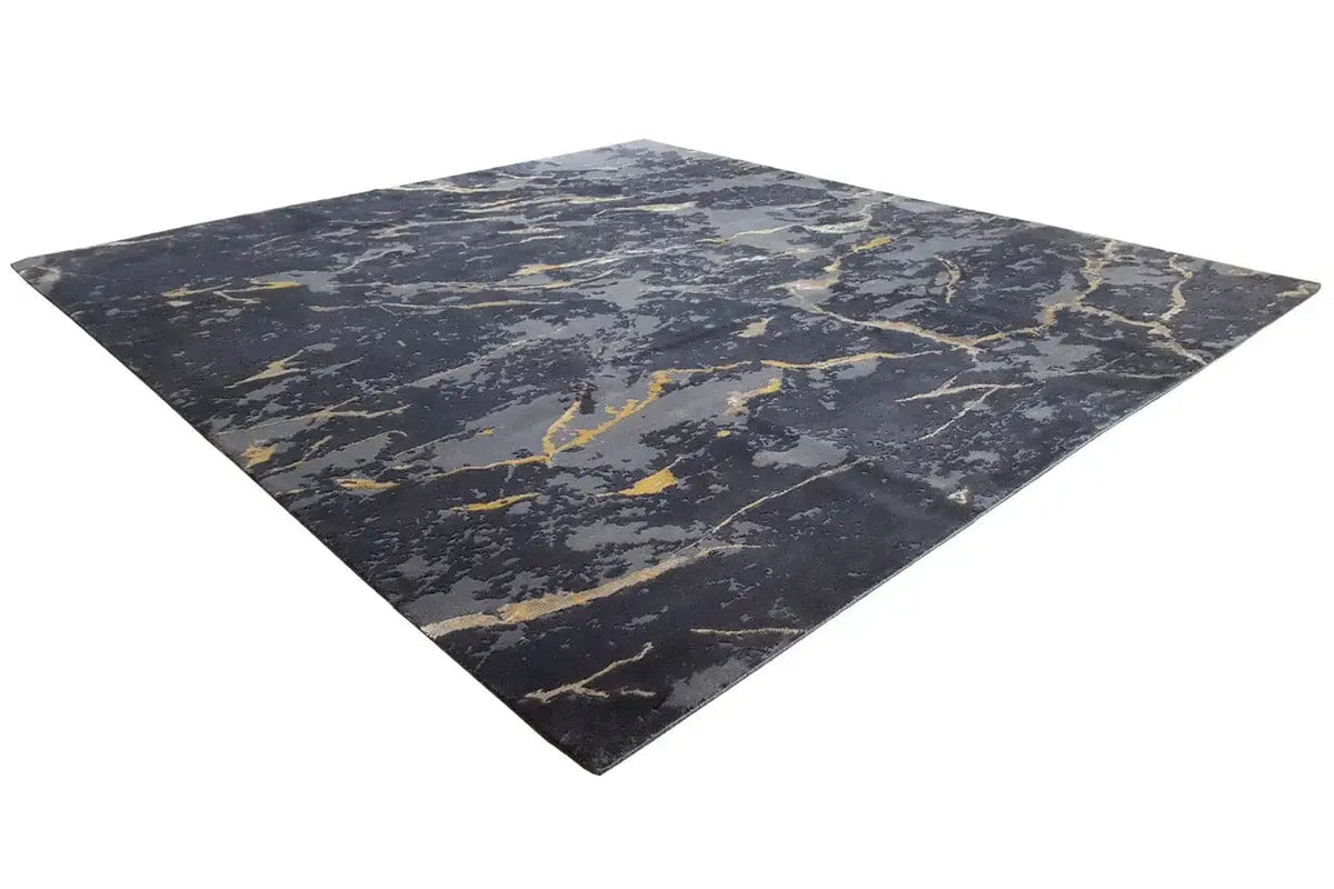Dark gray carpet with yellowish marble lines, triangular-looking perspective