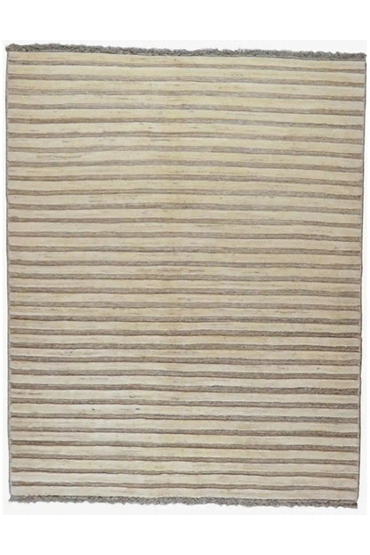 Kelim Gabbeh rug with striped pattern, rectangular, subtle beige and brown tones