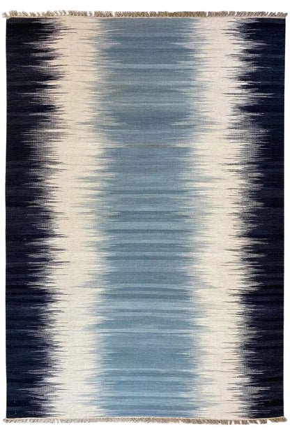 Modern kilim rug 160x230 cm, light center, dark sides, straight edge