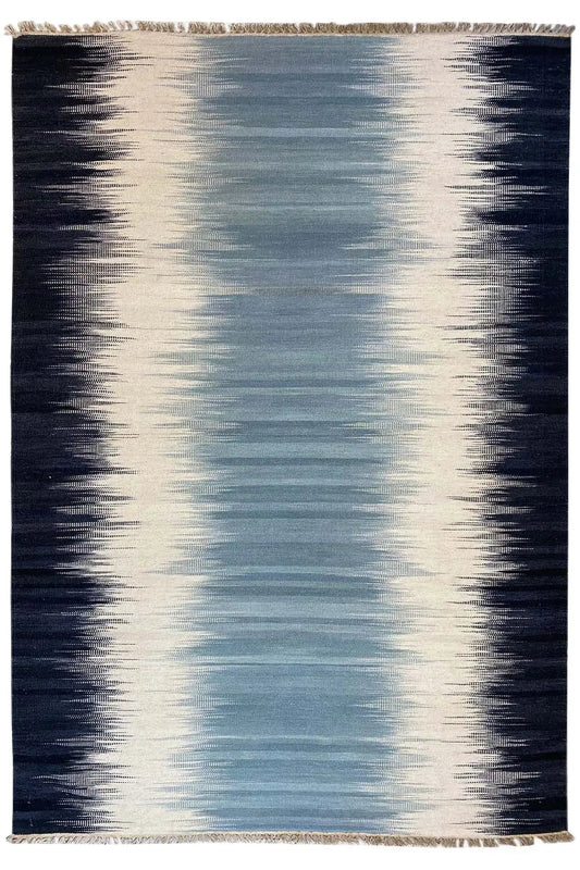 Modern kilim rug 160x230 cm, light center, dark sides, straight edge