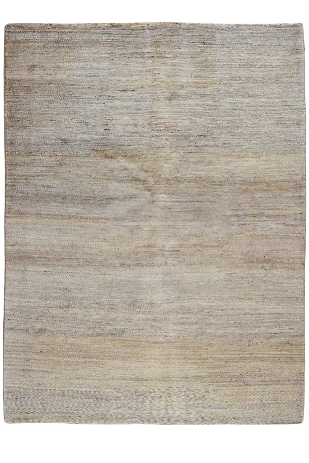 Gabbeh natural rug, square view, light beige with subtle mottled bands