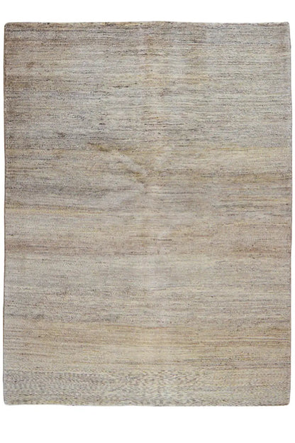 Gabbeh natural rug, square view, light beige with subtle mottled bands