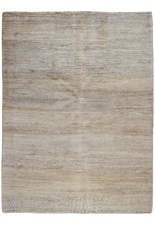 Gabbeh natural rug, square view, light beige with subtle mottled bands